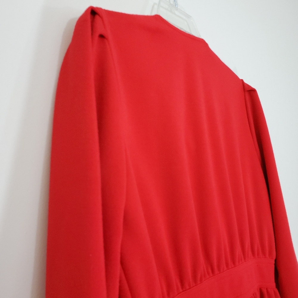 Vintage Leslie Fay Red Dress, Size10 - Picture 5 of 10